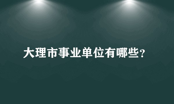 大理市事业单位有哪些？