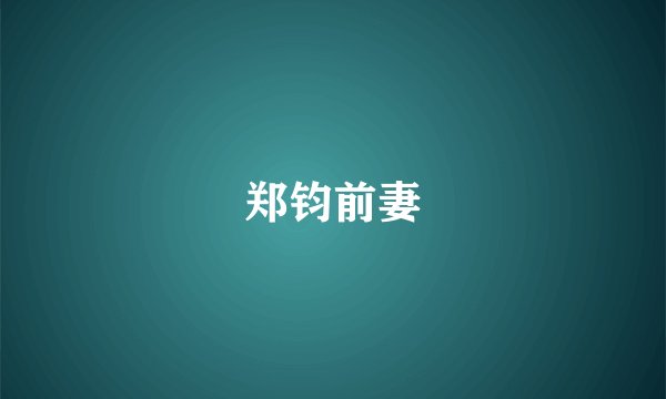 郑钧前妻
