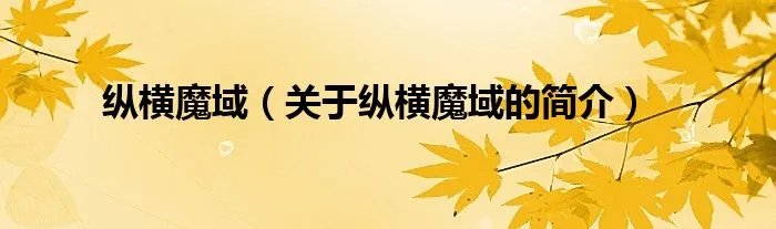 纵横魔域（关于纵横魔域的简介）