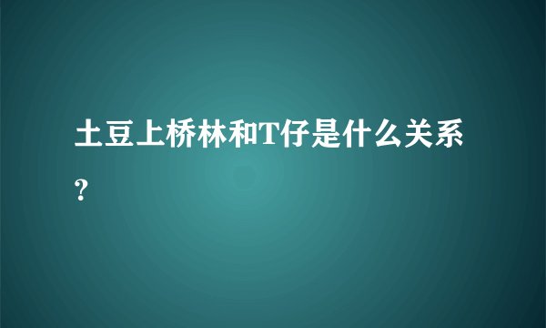 土豆上桥林和T仔是什么关系？