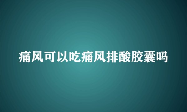 痛风可以吃痛风排酸胶囊吗