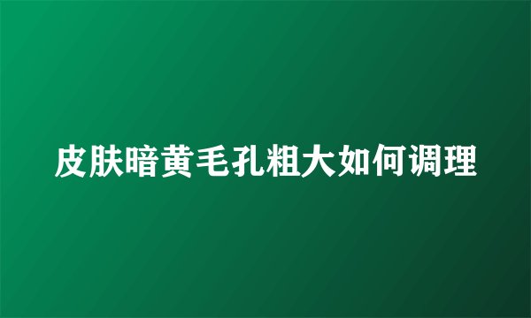 皮肤暗黄毛孔粗大如何调理