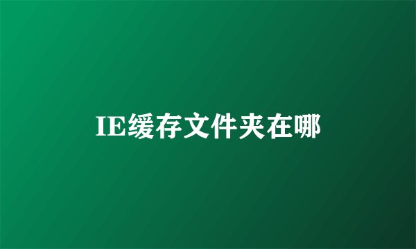 IE缓存文件夹在哪