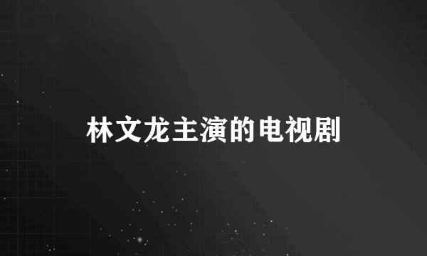 林文龙主演的电视剧