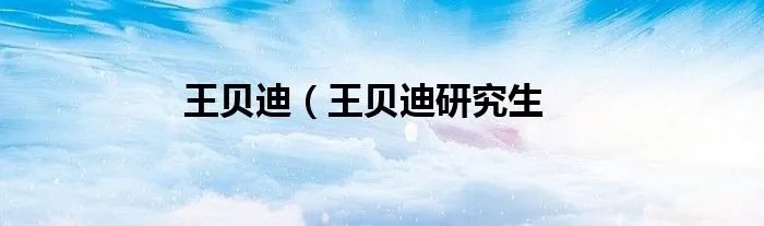 王贝迪（王贝迪研究生