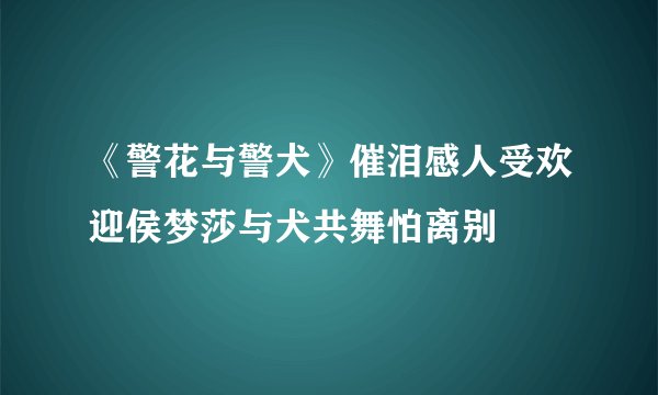 《警花与警犬》催泪感人受欢迎侯梦莎与犬共舞怕离别