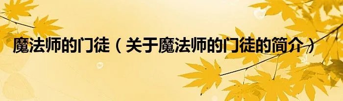 魔法师的门徒（关于魔法师的门徒的简介）