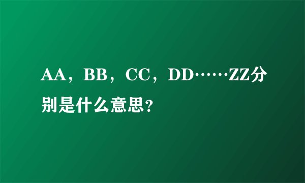 AA，BB，CC，DD……ZZ分别是什么意思？