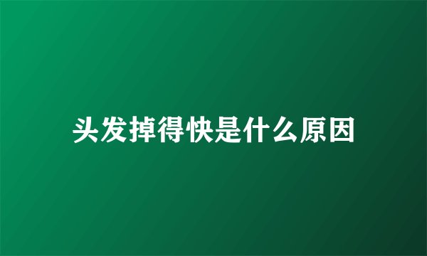 头发掉得快是什么原因