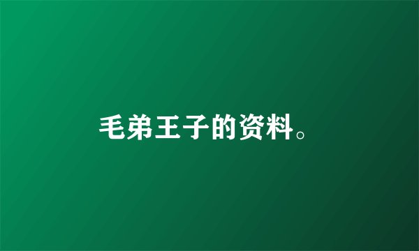 毛弟王子的资料。