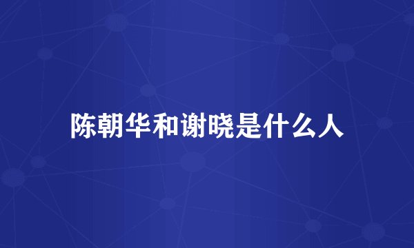 陈朝华和谢晓是什么人