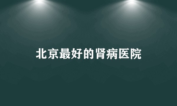 北京最好的肾病医院