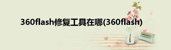 360flash修复工具在哪(360flash)