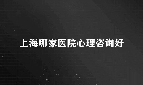 上海哪家医院心理咨询好