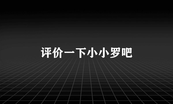 评价一下小小罗吧