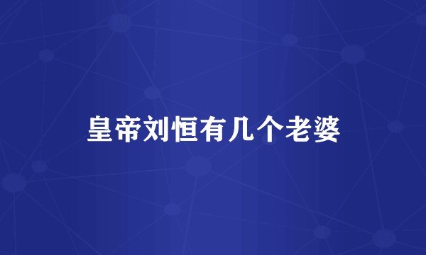 皇帝刘恒有几个老婆