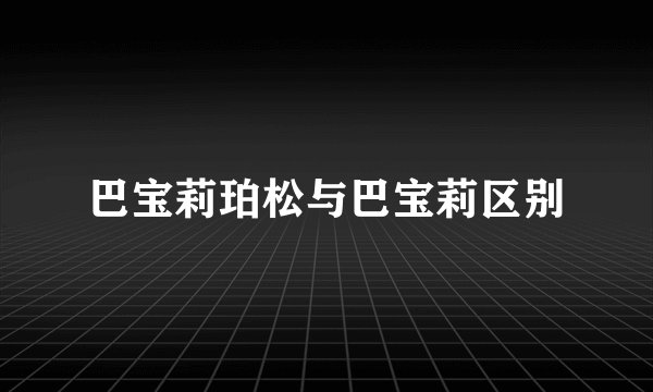 巴宝莉珀松与巴宝莉区别