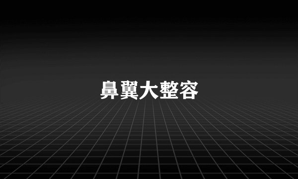 鼻翼大整容