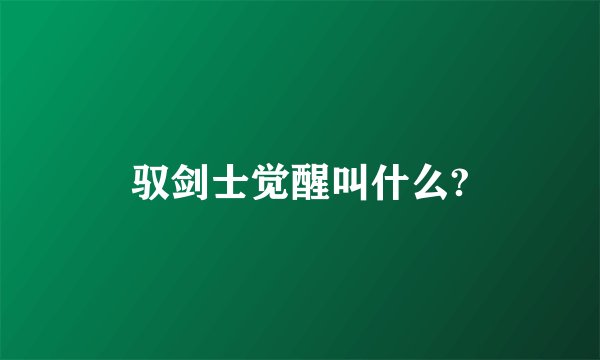 驭剑士觉醒叫什么?