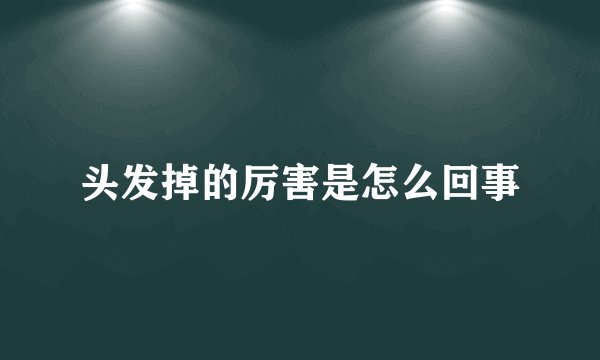 头发掉的厉害是怎么回事