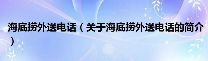 海底捞外送电话（关于海底捞外送电话的简介）