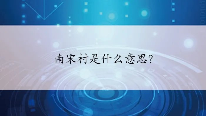 南宋村是什么意思？