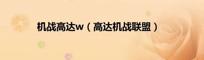 机战高达w（高达机战联盟）