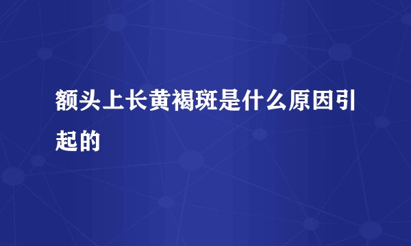 额头上长黄褐斑是什么原因引起的
