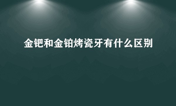 金钯和金铂烤瓷牙有什么区别