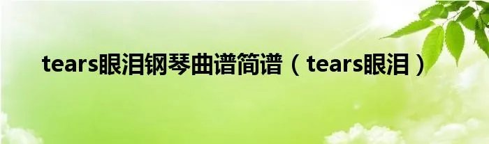 tears眼泪钢琴曲谱简谱(tears眼泪)