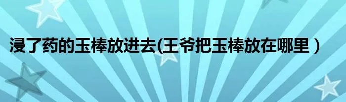 浸了药的玉棒放进去(王爷把玉棒放在哪里）