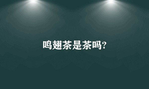鸣翅茶是茶吗?
