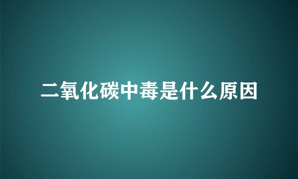 二氧化碳中毒是什么原因