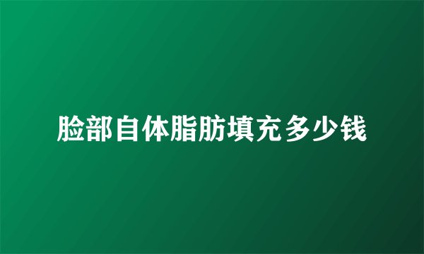 脸部自体脂肪填充多少钱