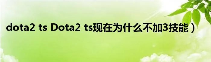 dota2 ts Dota2 ts现在为什么不加3技能）