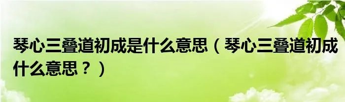 琴心三叠道初成是什么意思（琴心三叠道初成什么意思？）