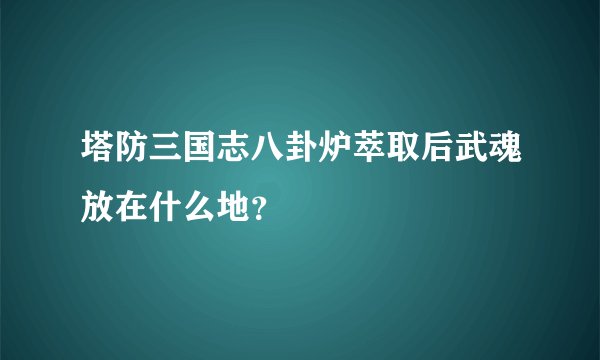 塔防三国志八卦炉萃取后武魂放在什么地？