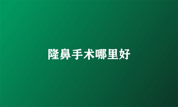 隆鼻手术哪里好