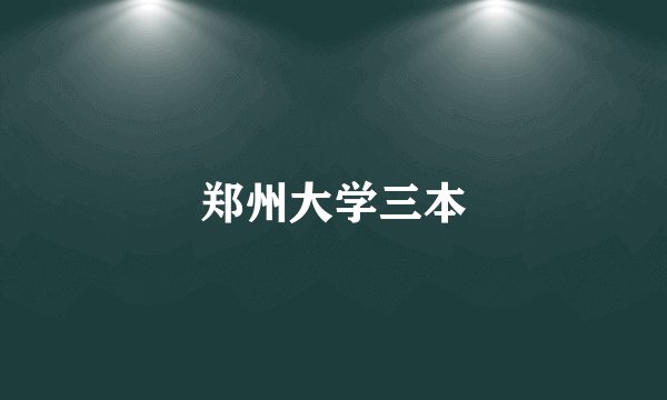 郑州大学三本