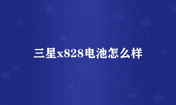 三星x828电池怎么样