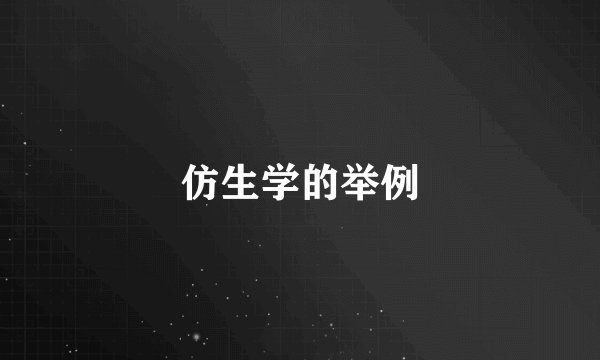 仿生学的举例
