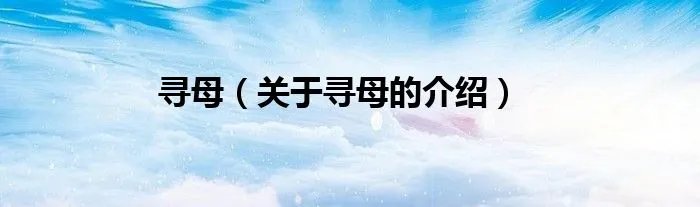 寻母（关于寻母的介绍）