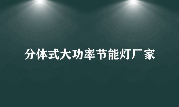 分体式大功率节能灯厂家