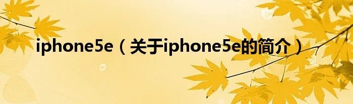 iphone5e（关于iphone5e的简介）
