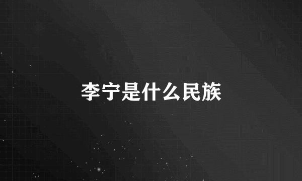 李宁是什么民族