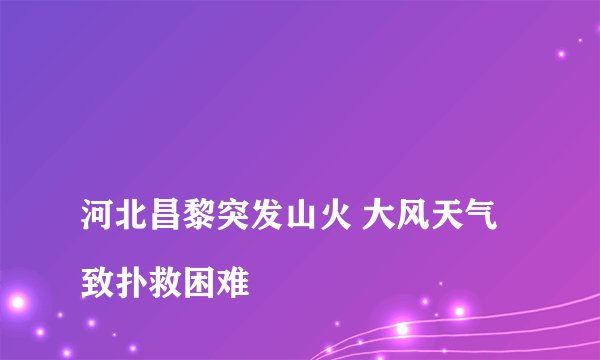 
河北昌黎突发山火 大风天气致扑救困难
