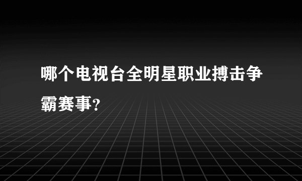 哪个电视台全明星职业搏击争霸赛事？