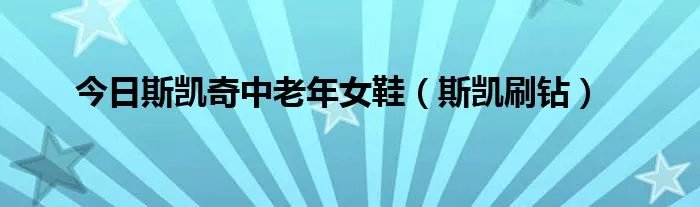 今日斯凯奇中老年女鞋（斯凯刷钻）