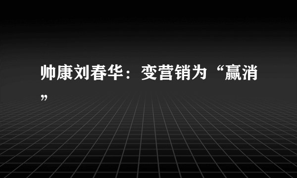 帅康刘春华：变营销为“赢消”