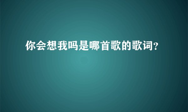 你会想我吗是哪首歌的歌词?